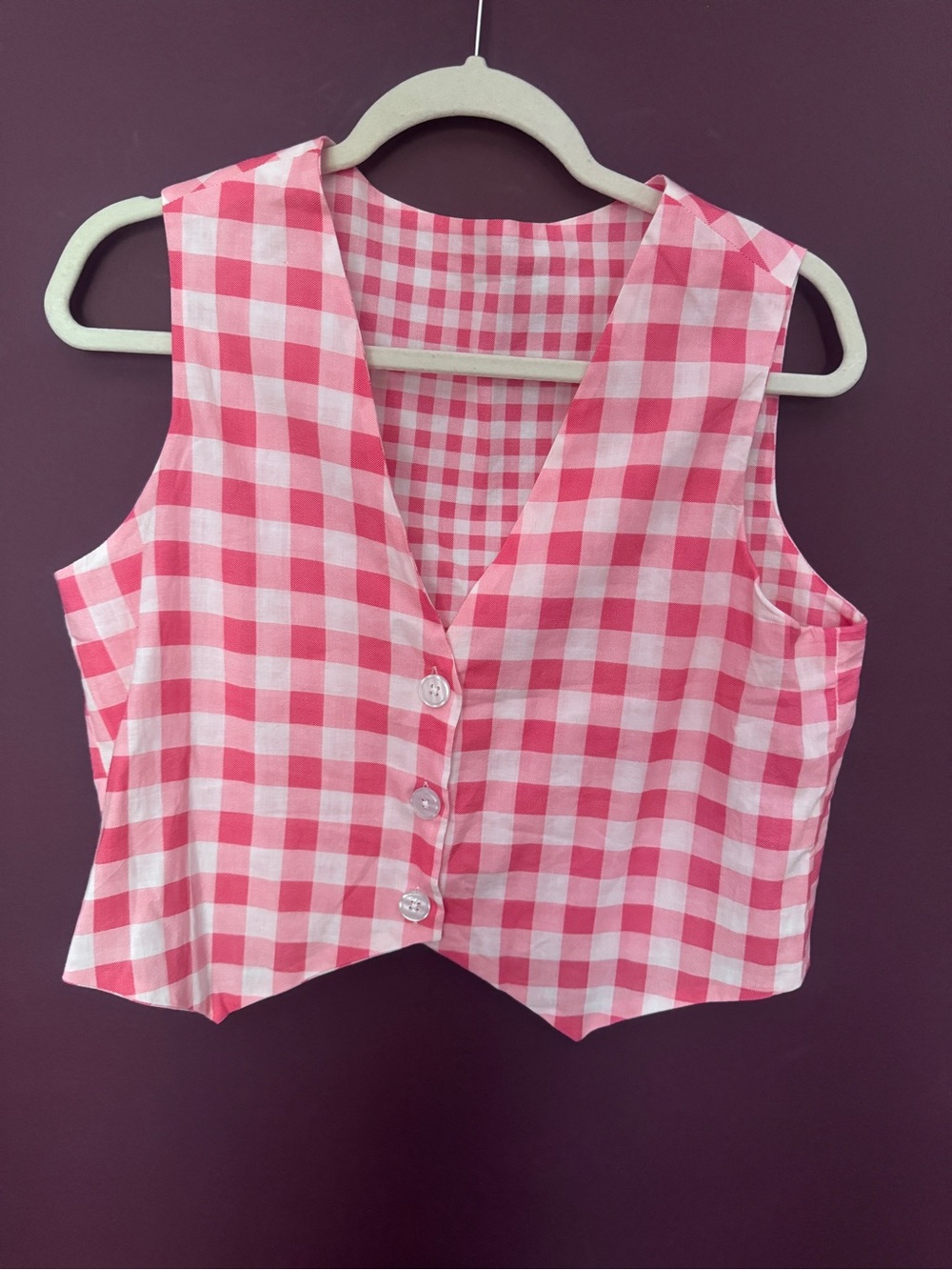 Gingham Reversible Vest/ Top- Luna Skies
